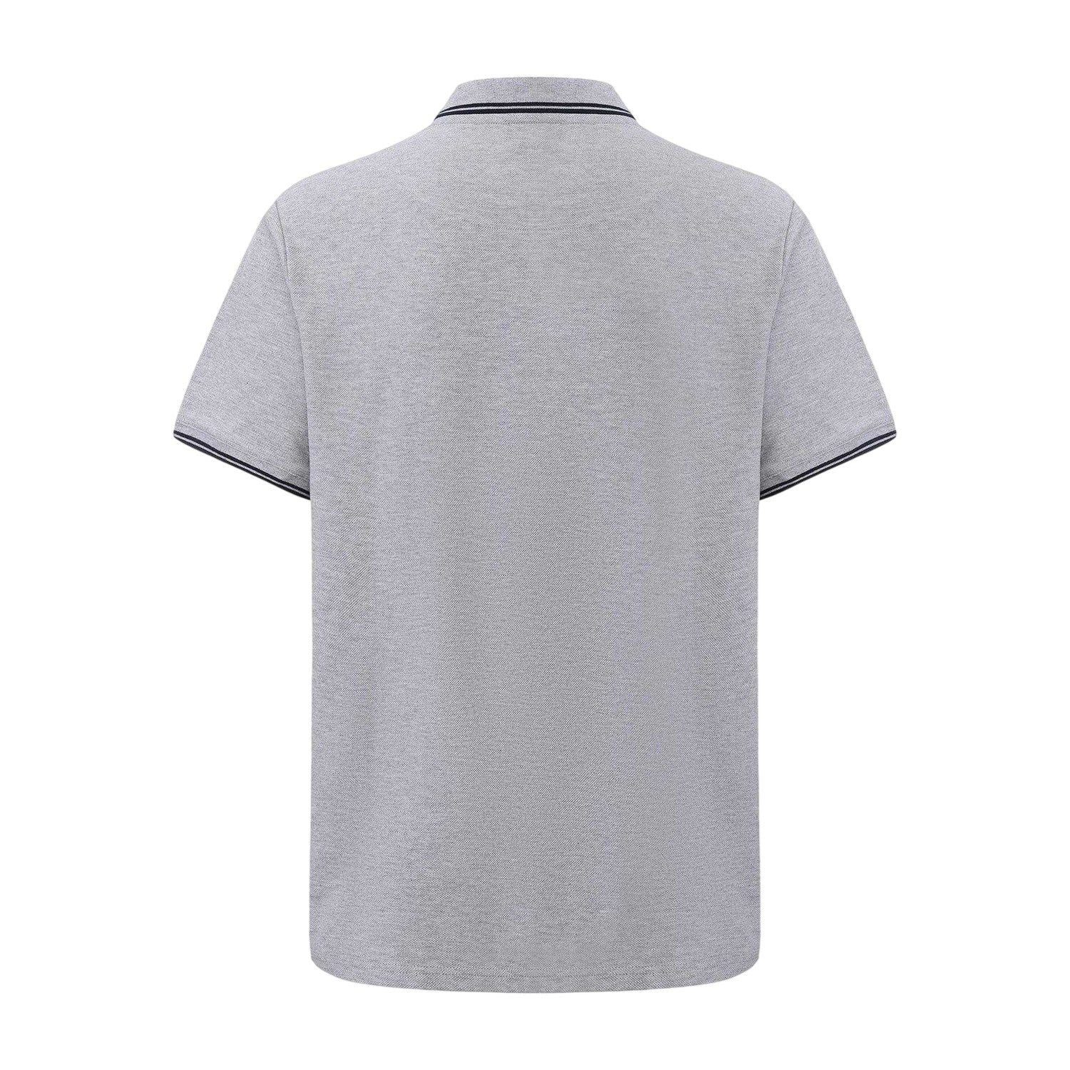 Grey - Back - Pretty Green Mens Tipped Polo Shirt