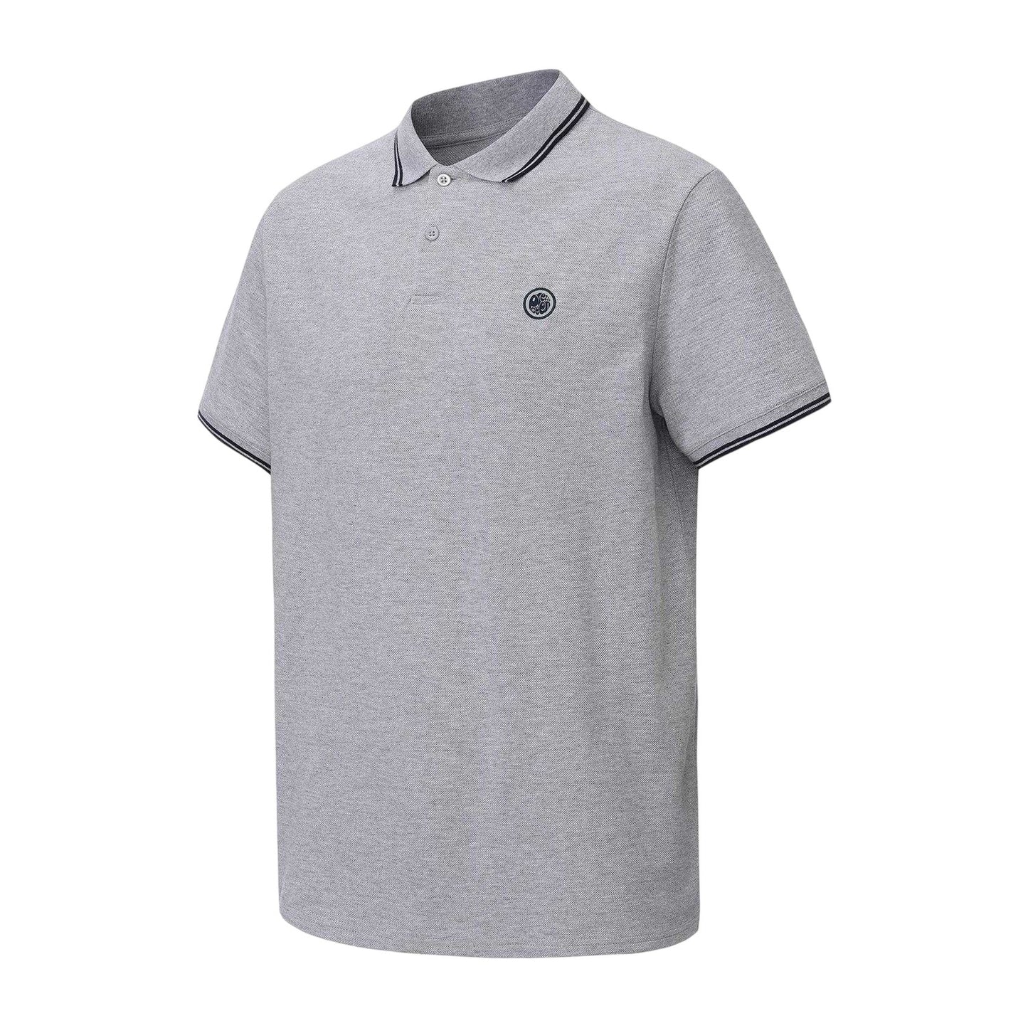 Grey - Side - Pretty Green Mens Tipped Polo Shirt