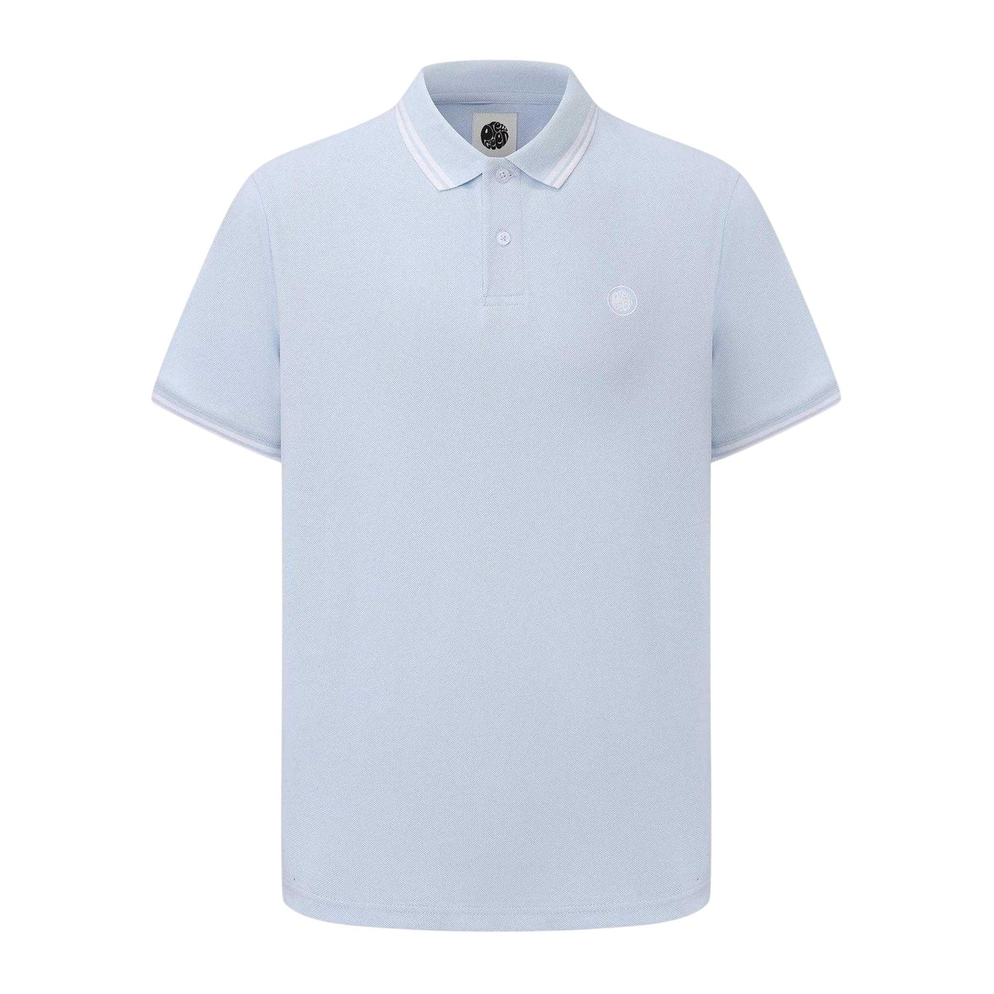 Light Blue - Front - Pretty Green Mens Tipped Polo Shirt