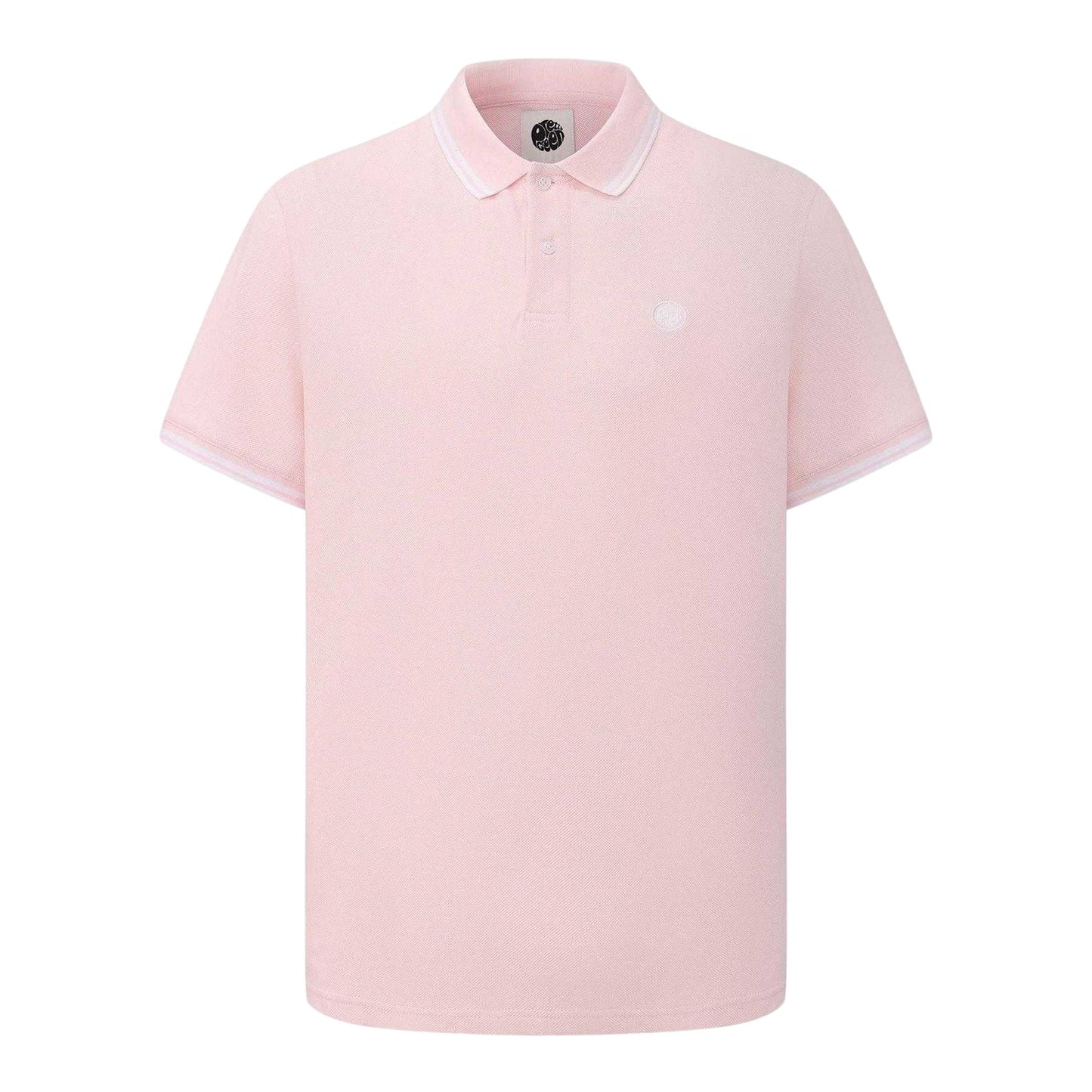 Light Pink - Front - Pretty Green Mens Tipped Polo Shirt