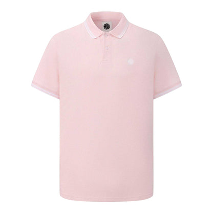 Light Pink - Front - Pretty Green Mens Tipped Polo Shirt