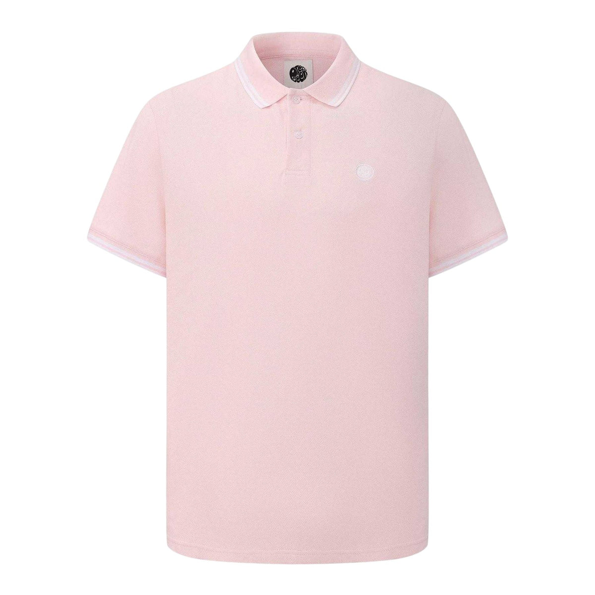 Light Pink - Front - Pretty Green Mens Tipped Polo Shirt