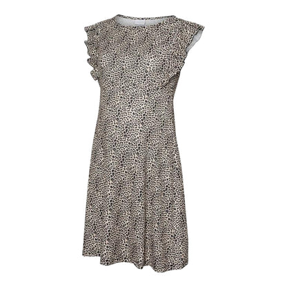 Black - Front - Mamalicious Womens-Ladies Mleveline Leopard Print Sleeveless Mini Dress
