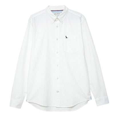 White - Front - Jack Wills Mens Plain Oxford Shirt