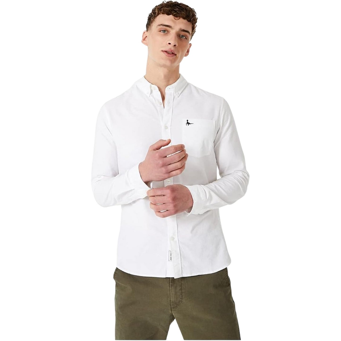 White - Side - Jack Wills Mens Plain Oxford Shirt