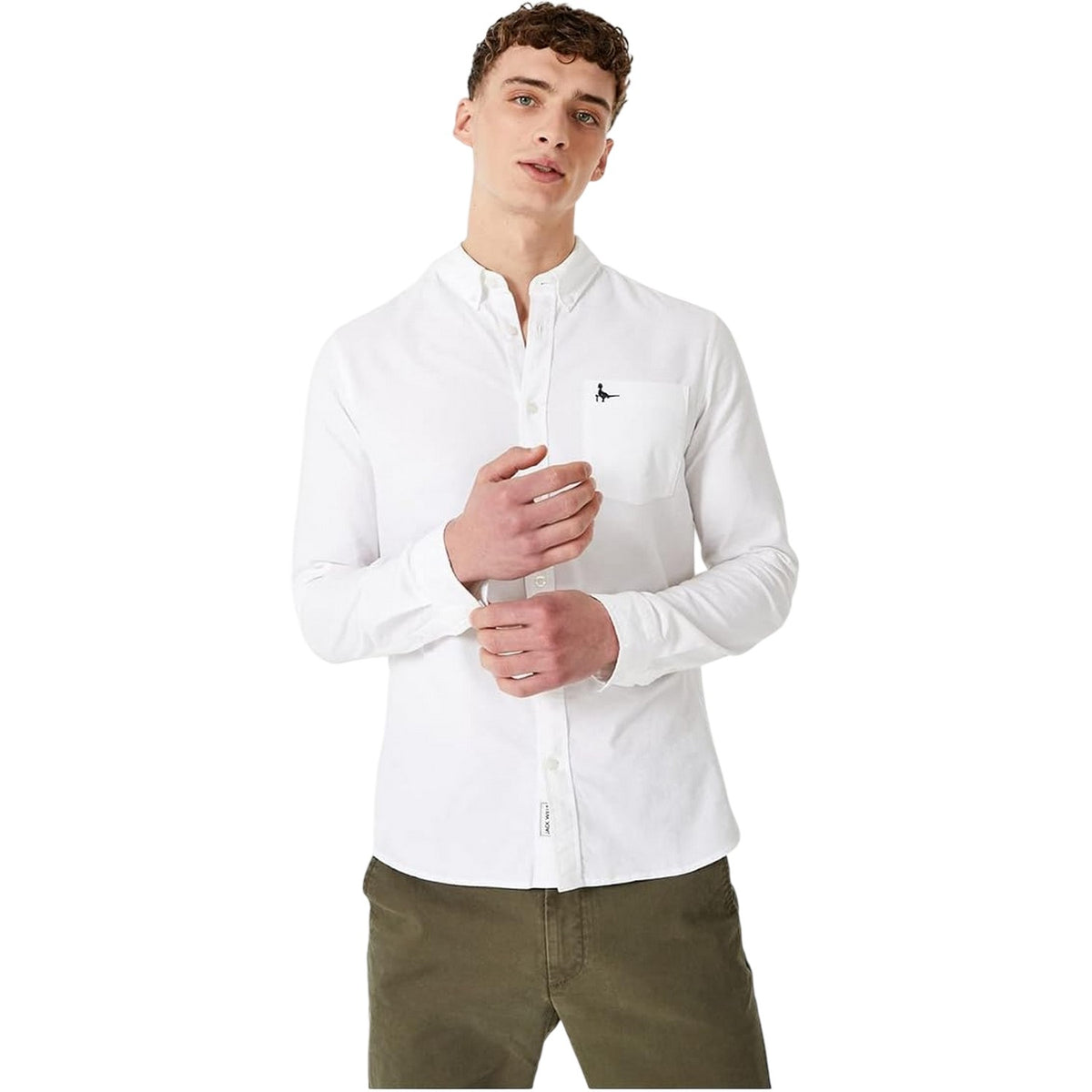 White - Side - Jack Wills Mens Plain Oxford Shirt
