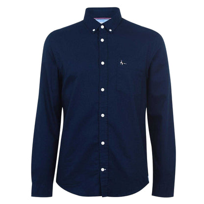 Navy - Front - Jack Wills Mens Plain Oxford Shirt