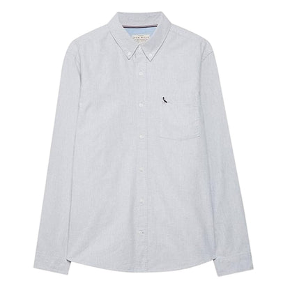 Light Ash - Front - Jack Wills Mens Plain Oxford Shirt