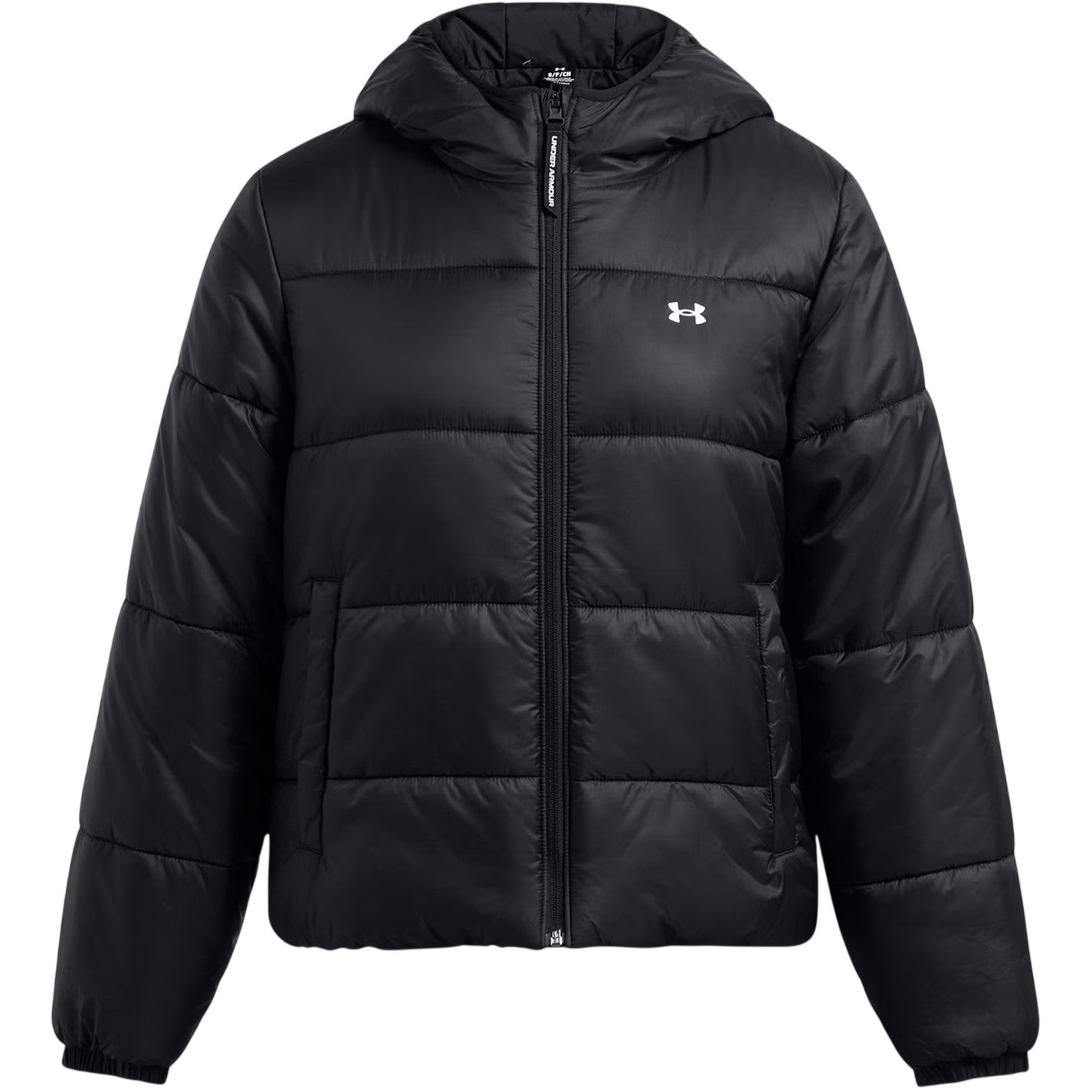 Black - Front - Under Armour Womens-Ladies Quilted Lightweight Tailored Puffer Jacket