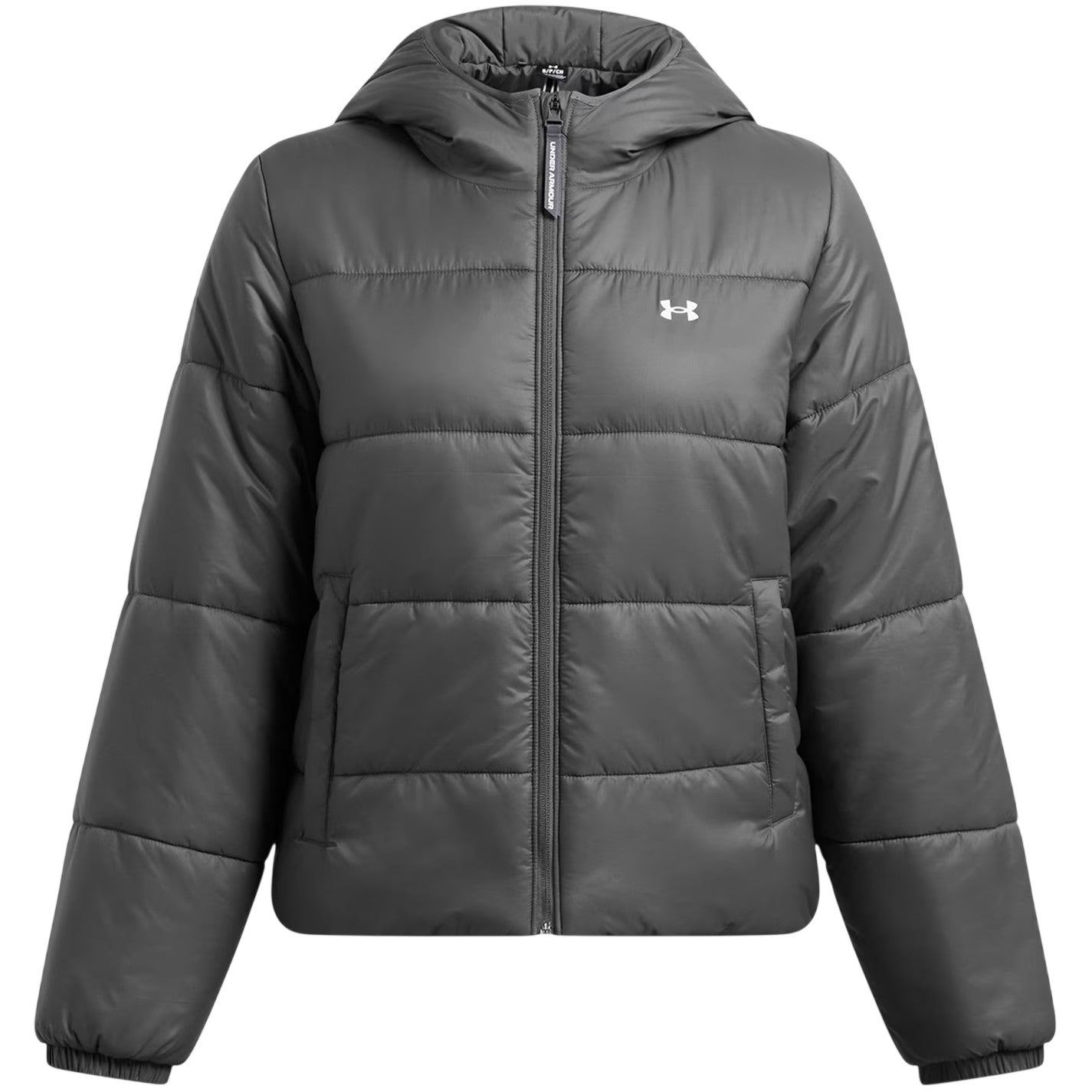 Grey - Front - Under Armour Womens-Ladies Quilted Lightweight Tailored Puffer Jacket