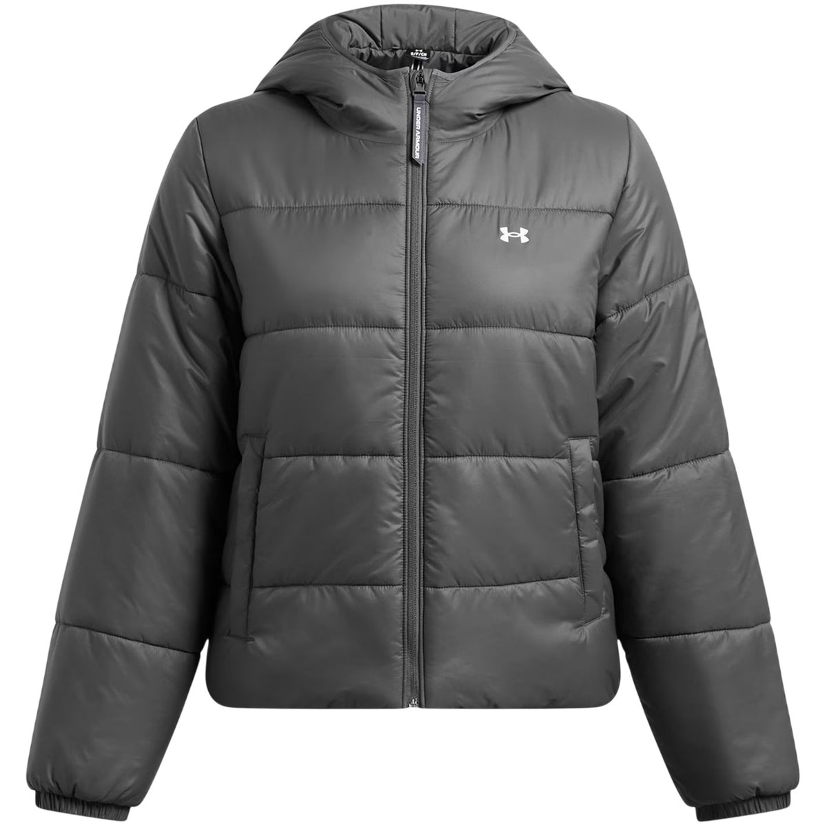 Grey - Front - Under Armour Womens-Ladies Quilted Lightweight Tailored Puffer Jacket