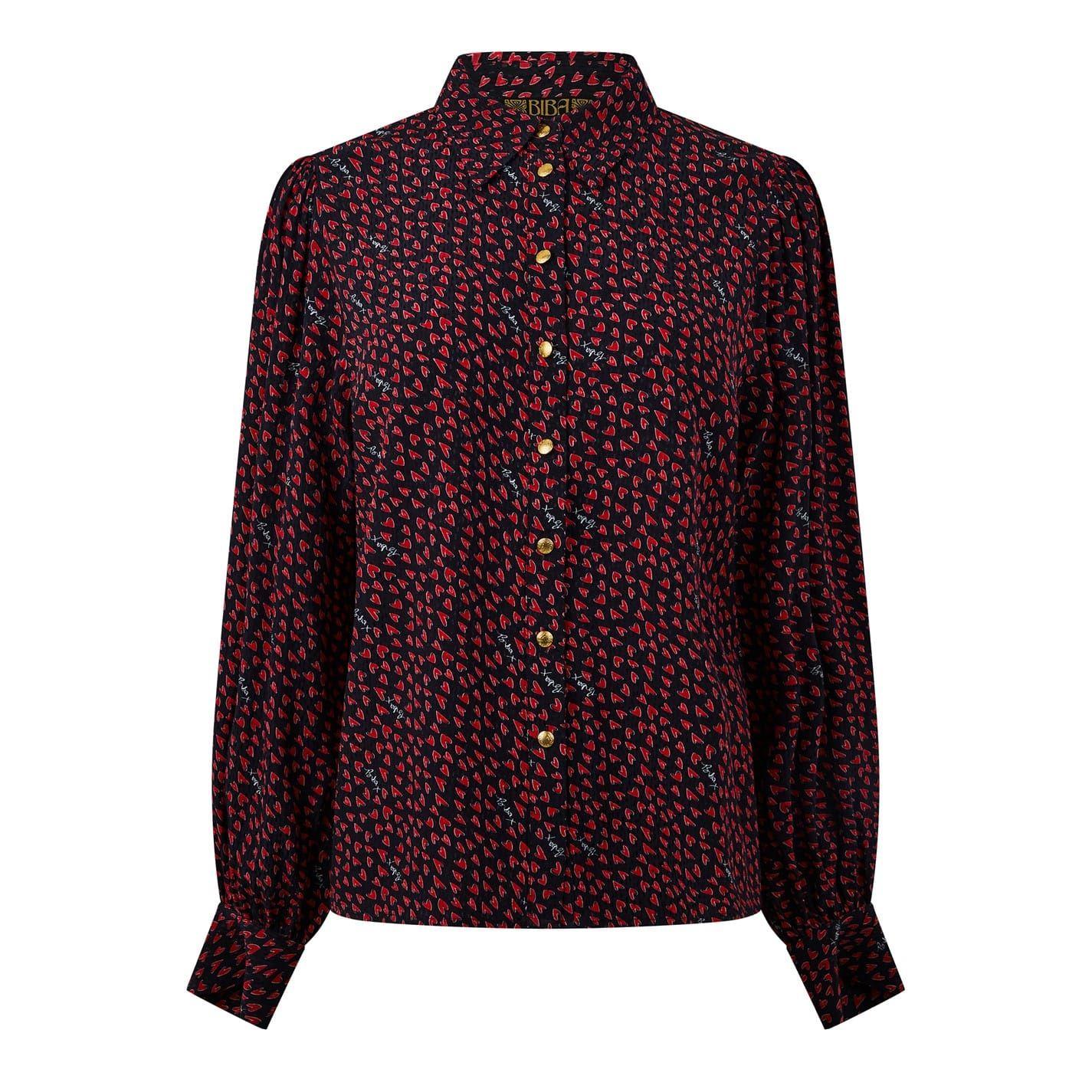 Red-Multicoloured - Front - Biba Womens-Ladies Heart Shirt