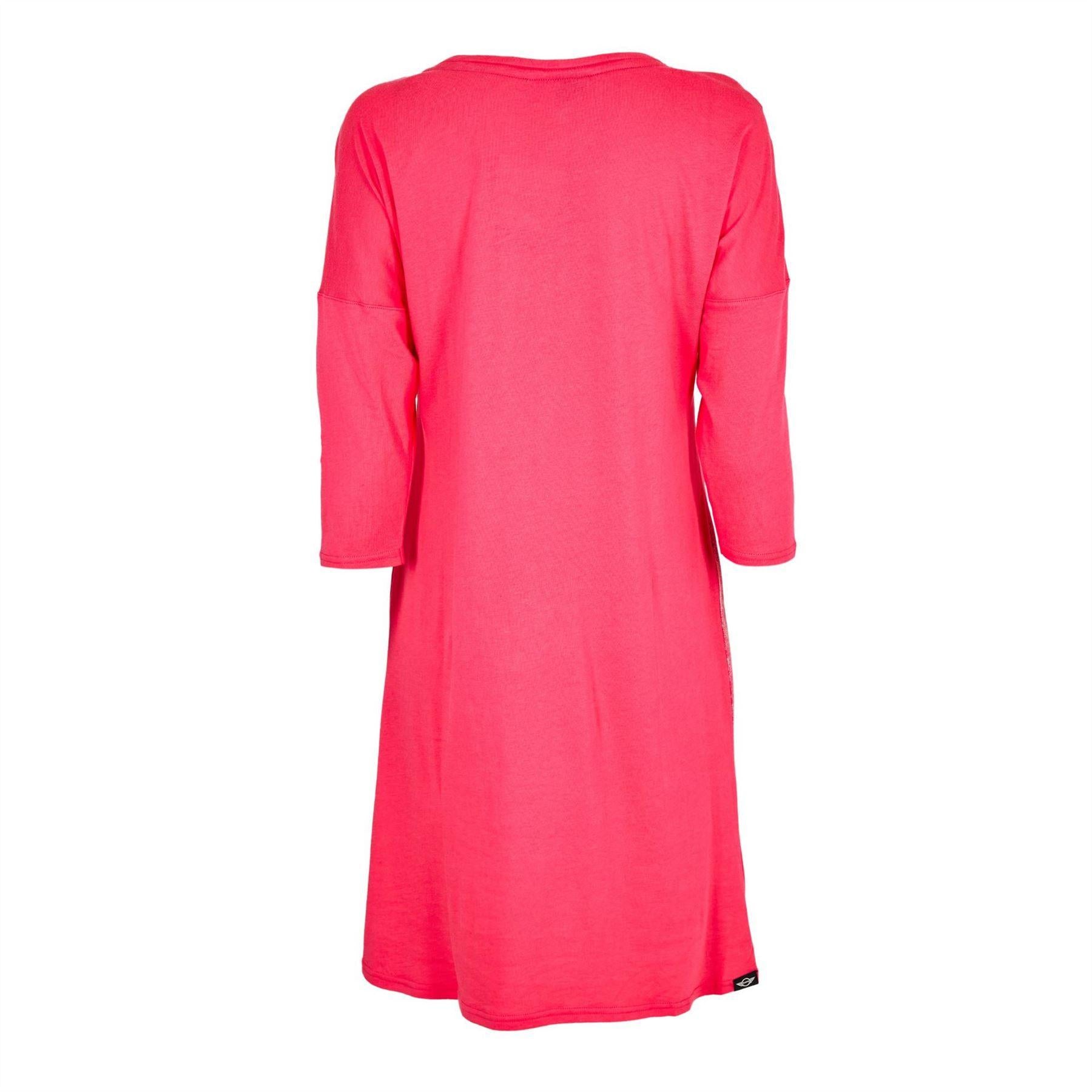 Pink - Back - Puma Womens-Ladies Brush Stroke 3-4 Sleeve Mini Dress