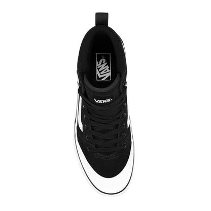 Black-White - Side - Vans Mens Ashwoodi Suede Trainers