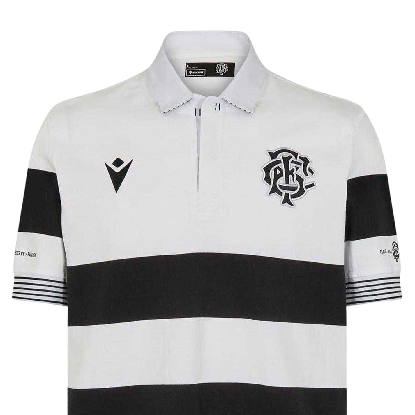 Black-White - Side - Macron Mens Barbarians 24-25 Polo Shirt