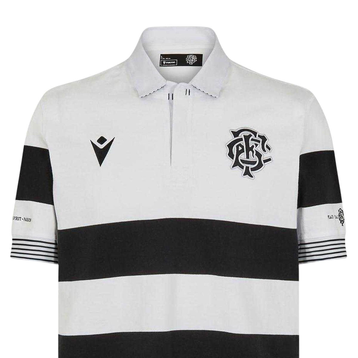 Black-White - Side - Macron Mens Barbarians 24-25 Polo Shirt