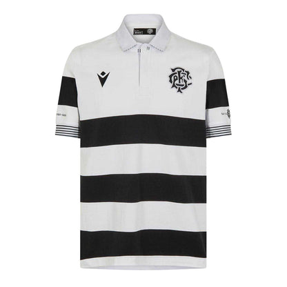 Black-White - Front - Macron Mens Barbarians 24-25 Polo Shirt