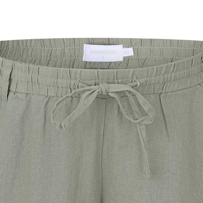 Sea Spray - Side - Mamalicious Womens-Ladies Linen Blend Maternity Shorts