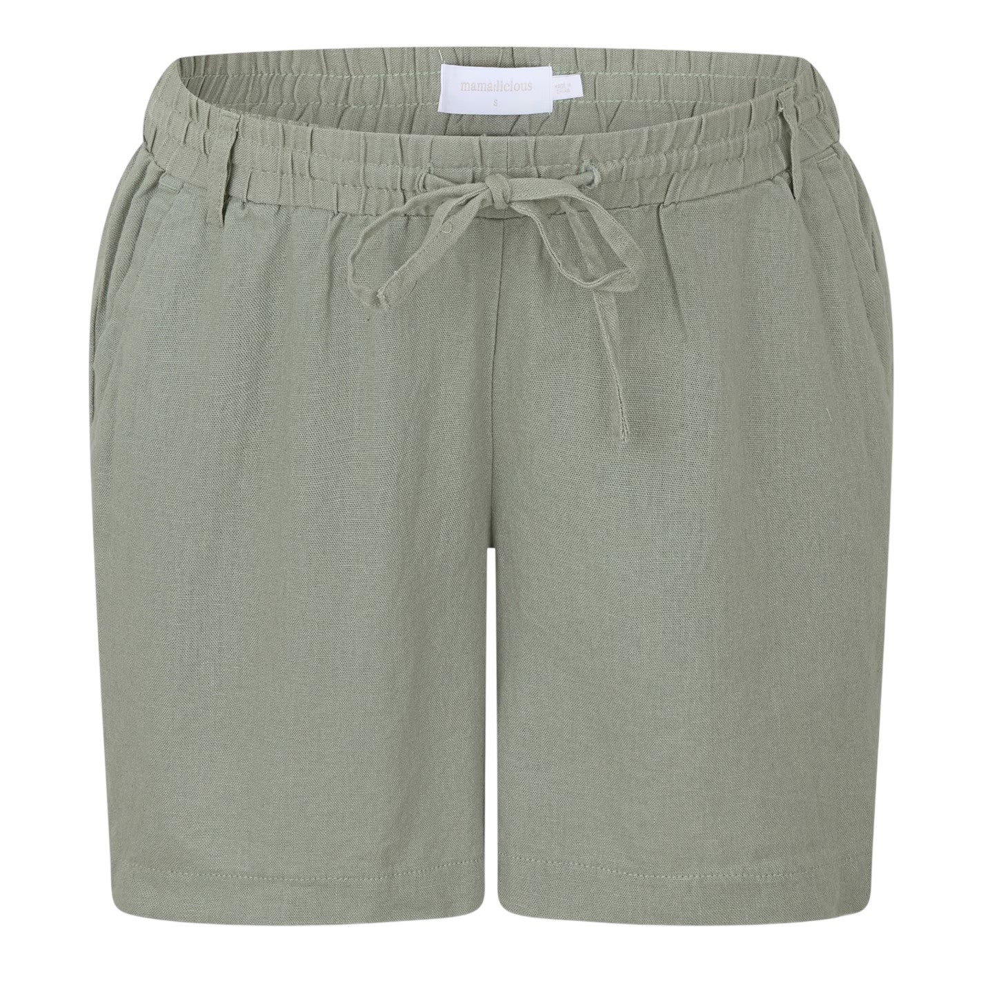 Sea Spray - Front - Mamalicious Womens-Ladies Linen Blend Maternity Shorts