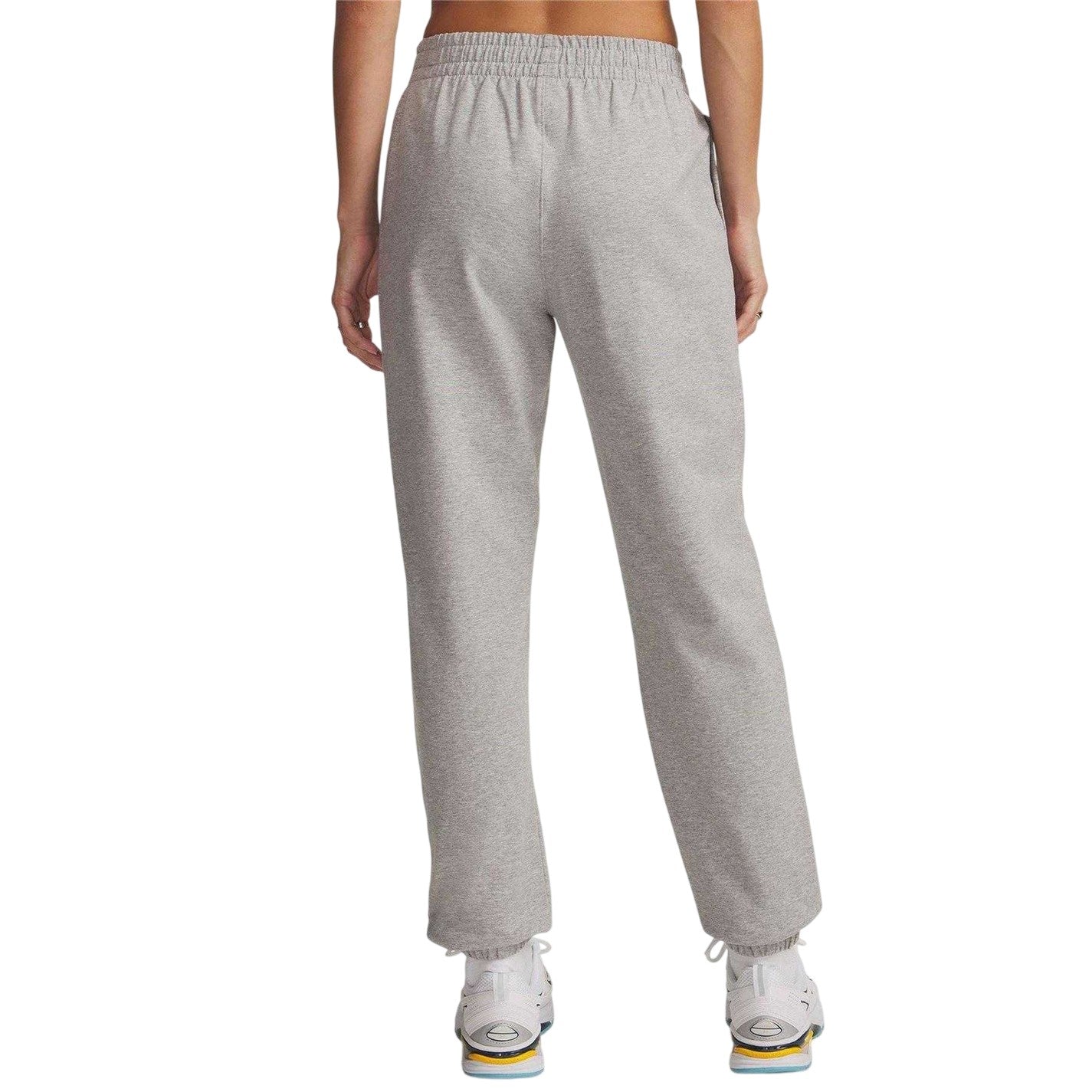 Grey-White - Back - Under Armour Womens-Ladies Terrycloth Tapered Joggers