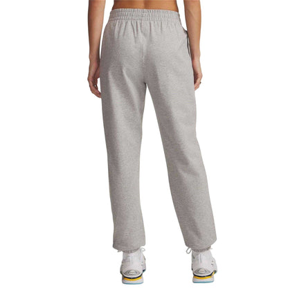 Grey-White - Back - Under Armour Womens-Ladies Terrycloth Tapered Joggers