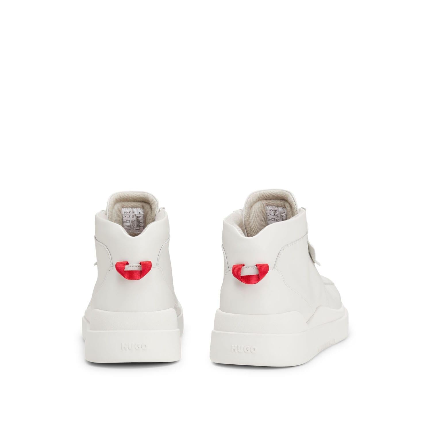 White - Pack Shot - Hugo Womens-Ladies Blake Hi Top Leather Trainers