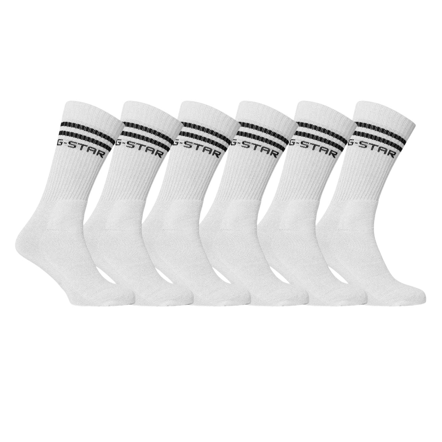 Bright White - Front - G-Star Unisex Adult Crow Crew Socks (Pack of 4)