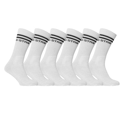Bright White - Front - G-Star Unisex Adult Crow Crew Socks (Pack of 4)