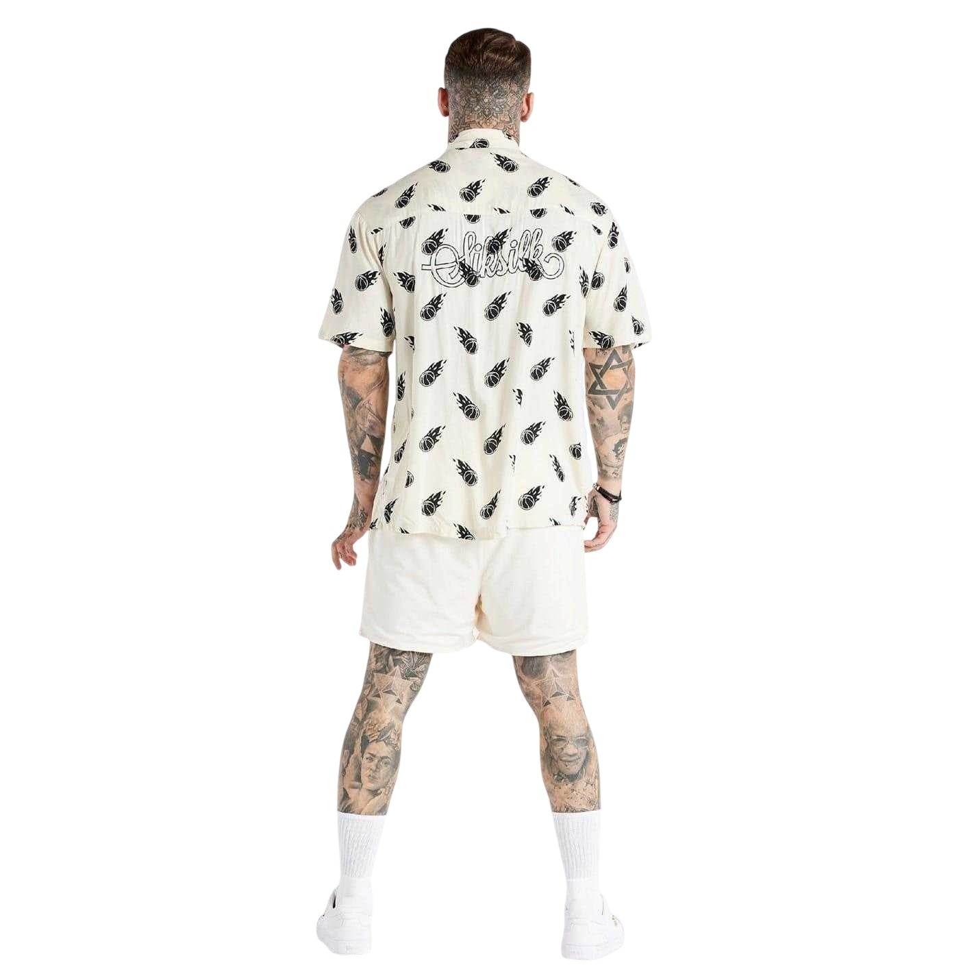 Ecru - Back - SikSilk Mens Space Jam Shirt
