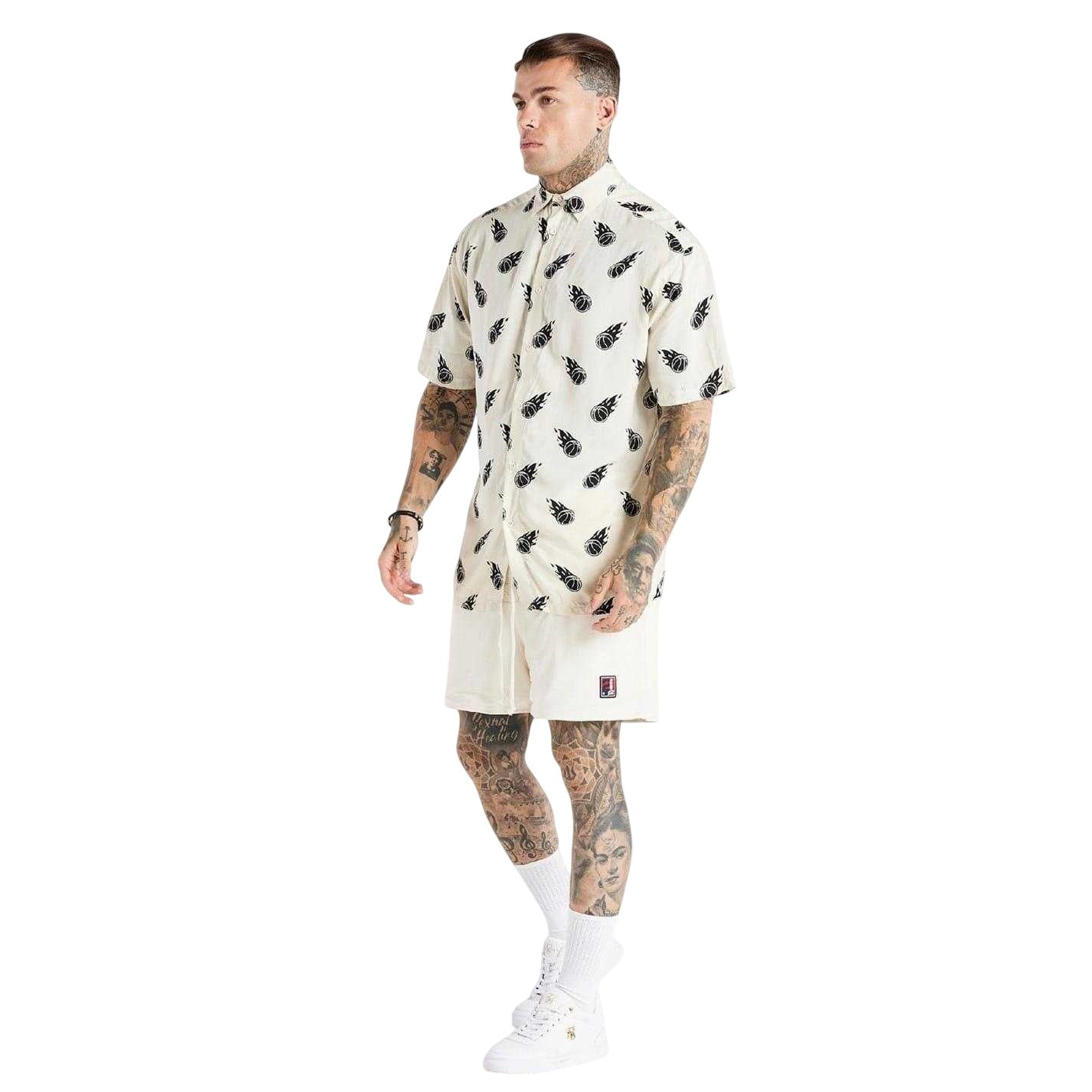 Ecru - Side - SikSilk Mens Space Jam Shirt