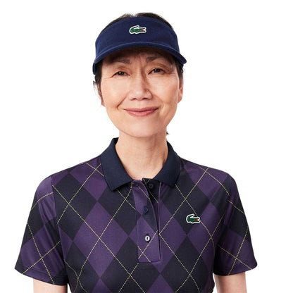 Purple - Side - Lacoste Womens-Ladies Checked Ultra Dry Polo Shirt