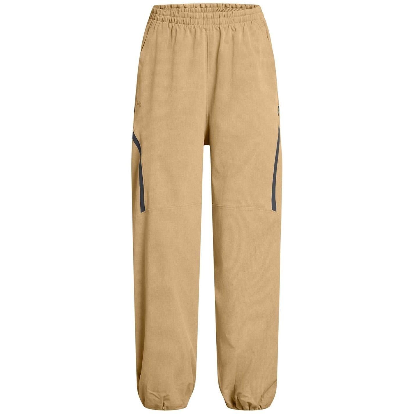 Tan - Front - Under Armour Womens-Ladies Woven Relaxed Fit Joggers