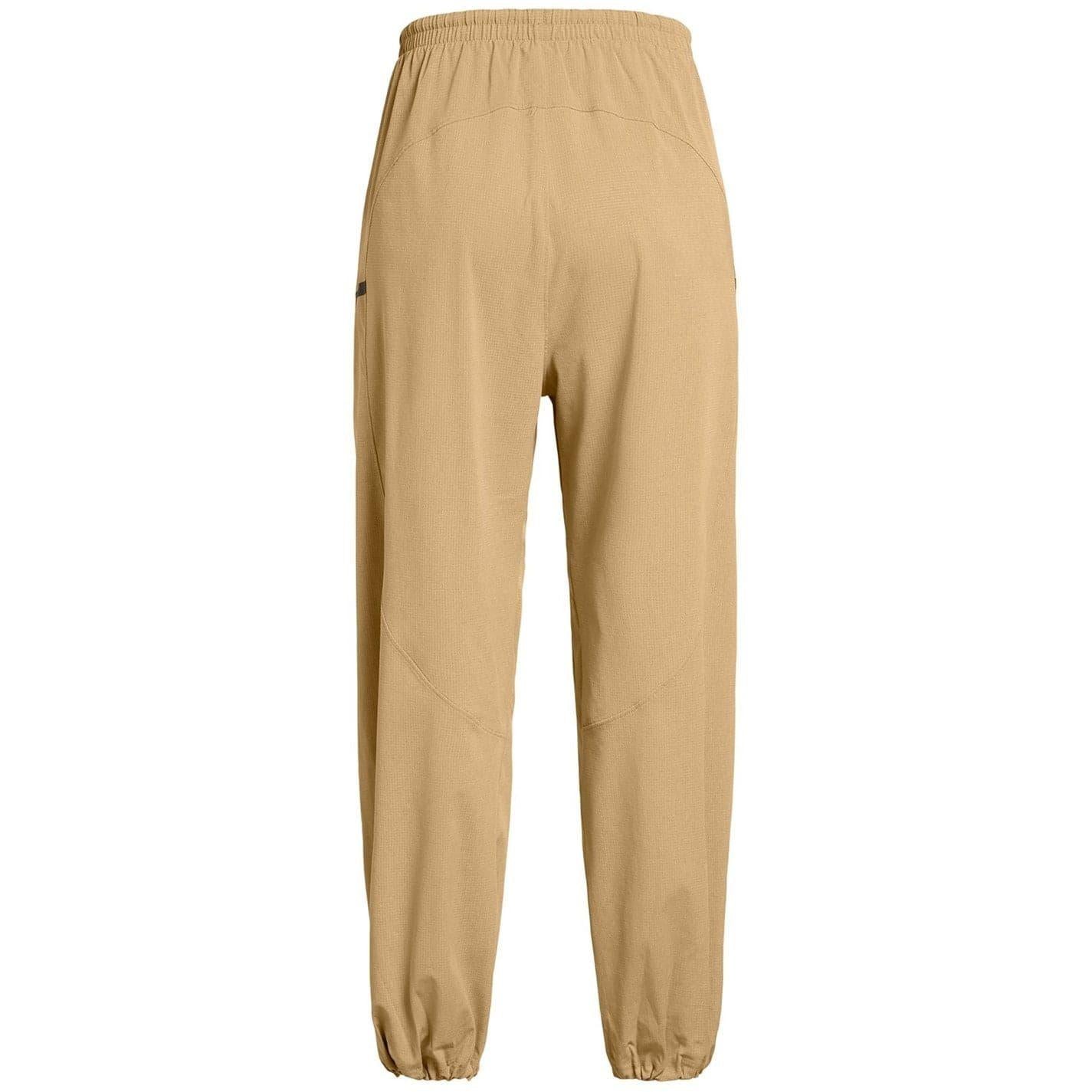 Tan - Back - Under Armour Womens-Ladies Woven Relaxed Fit Joggers