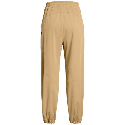 Tan - Back - Under Armour Womens-Ladies Woven Relaxed Fit Joggers