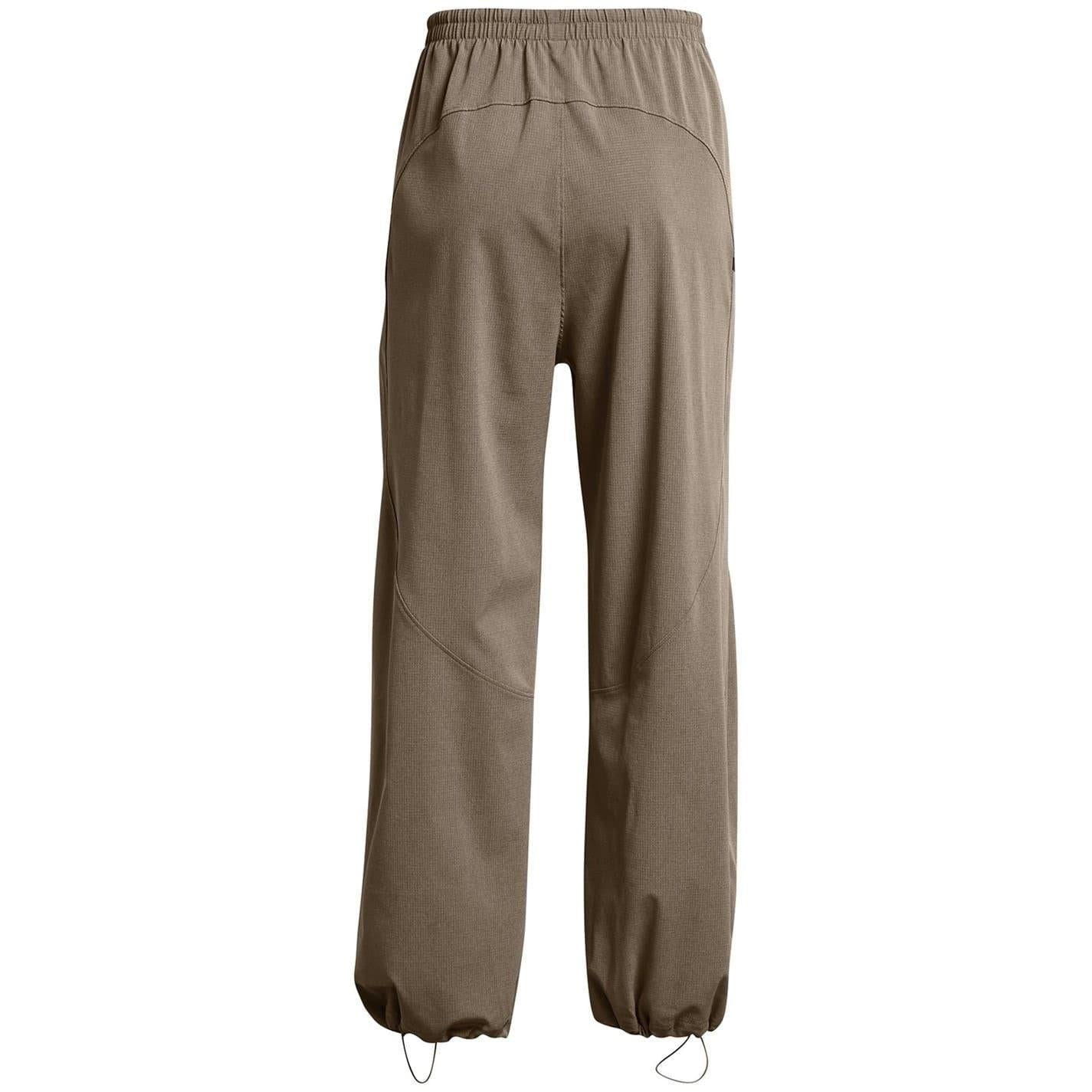 Brown - Back - Under Armour Womens-Ladies Woven Relaxed Fit Joggers