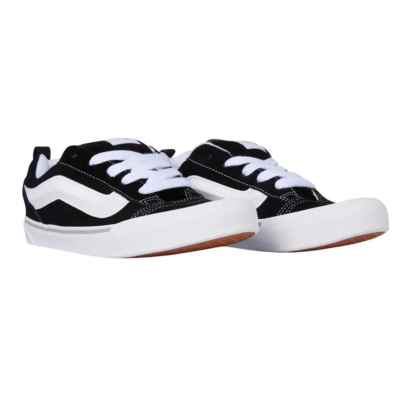 Black-White - Lifestyle - Vans Childrens-Kids Knu Skool Leather Trainers