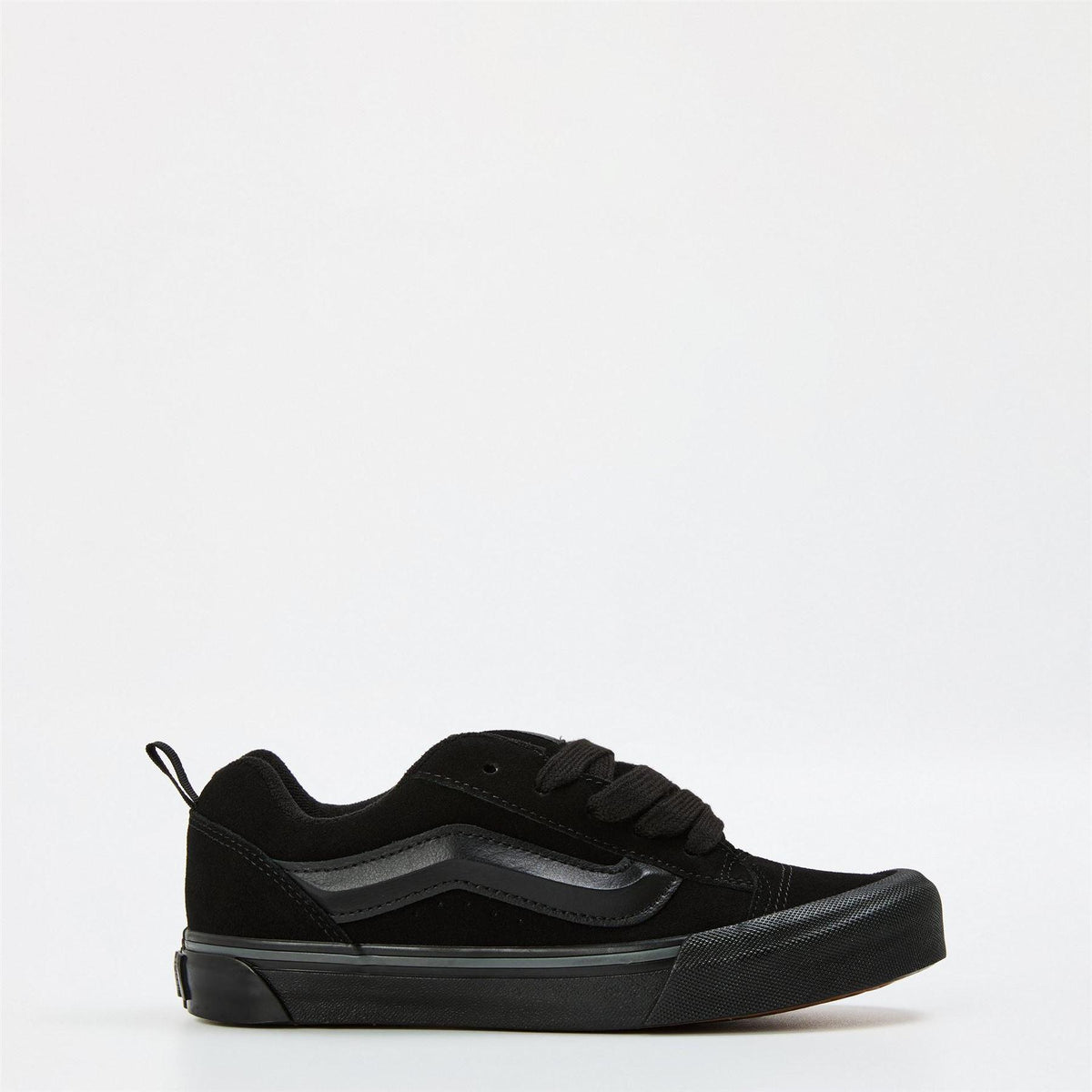 Black - Front - Vans Childrens-Kids Knu Skool Leather Trainers