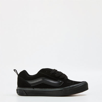Black - Front - Vans Childrens-Kids Knu Skool Leather Trainers