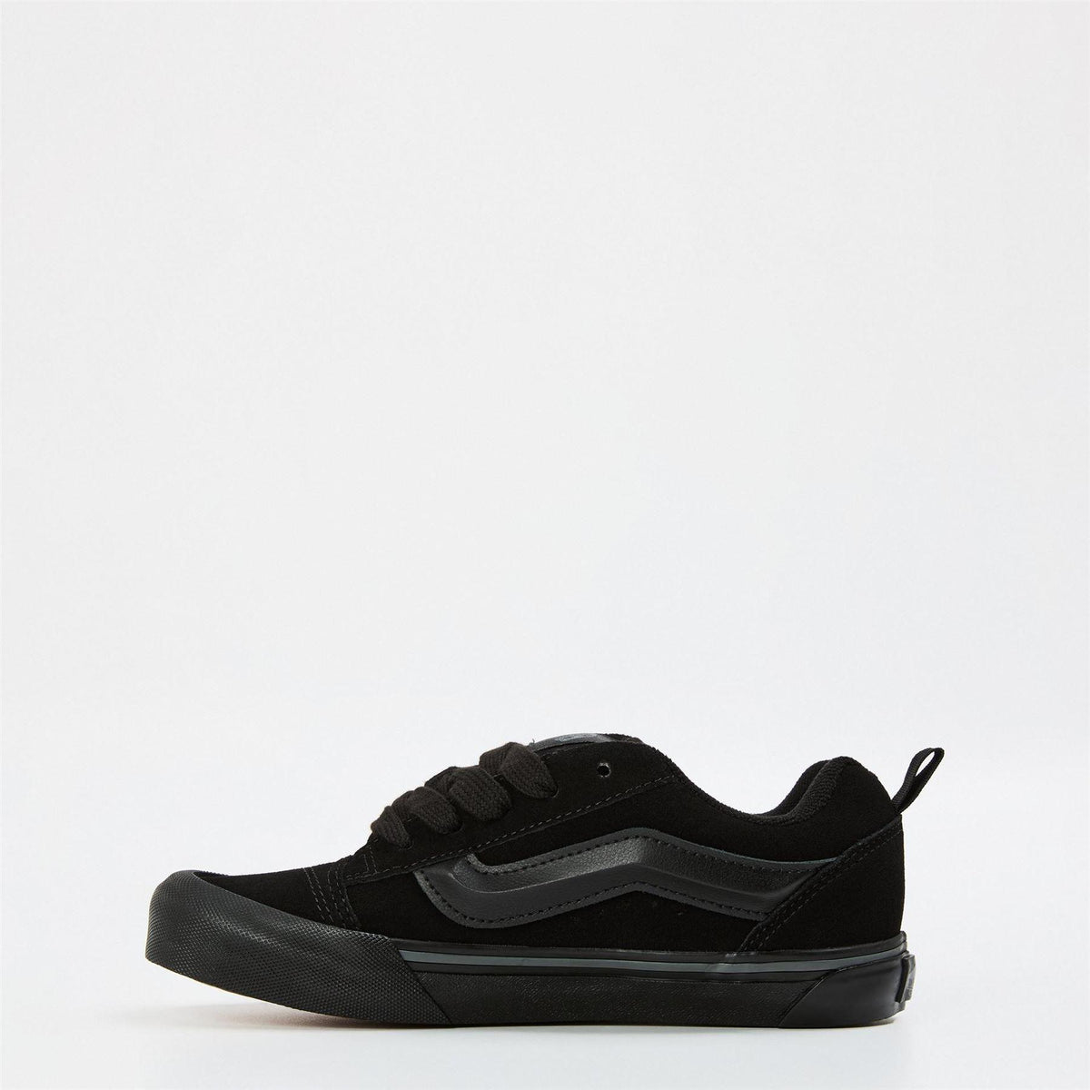 Black - Back - Vans Childrens-Kids Knu Skool Leather Trainers