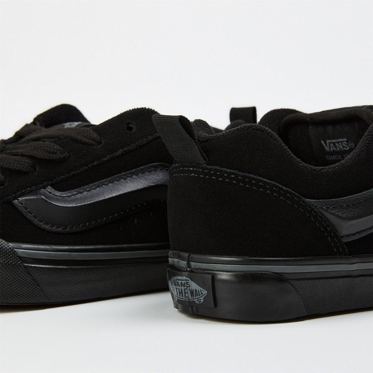 Black - Side - Vans Childrens-Kids Knu Skool Leather Trainers