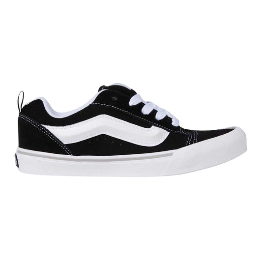 Black-White - Front - Vans Childrens-Kids Knu Skool Leather Trainers