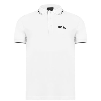 White - Front - Boss Mens Paddy Pro Cotton Pique Polo Shirt