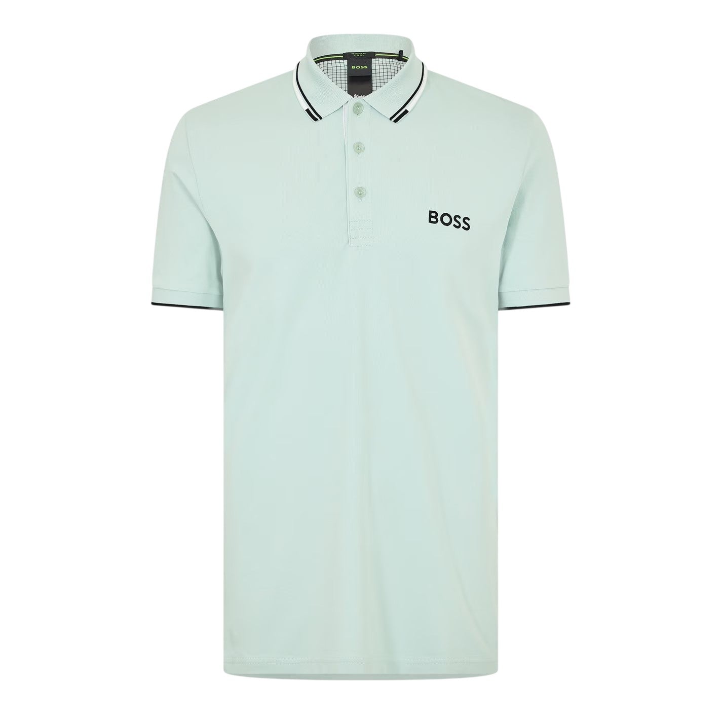 Turquoise Green - Front - Boss Mens Paddy Pro Cotton Pique Polo Shirt