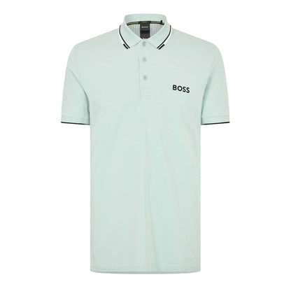 Turquoise Green - Back - Boss Mens Paddy Pro Cotton Pique Polo Shirt