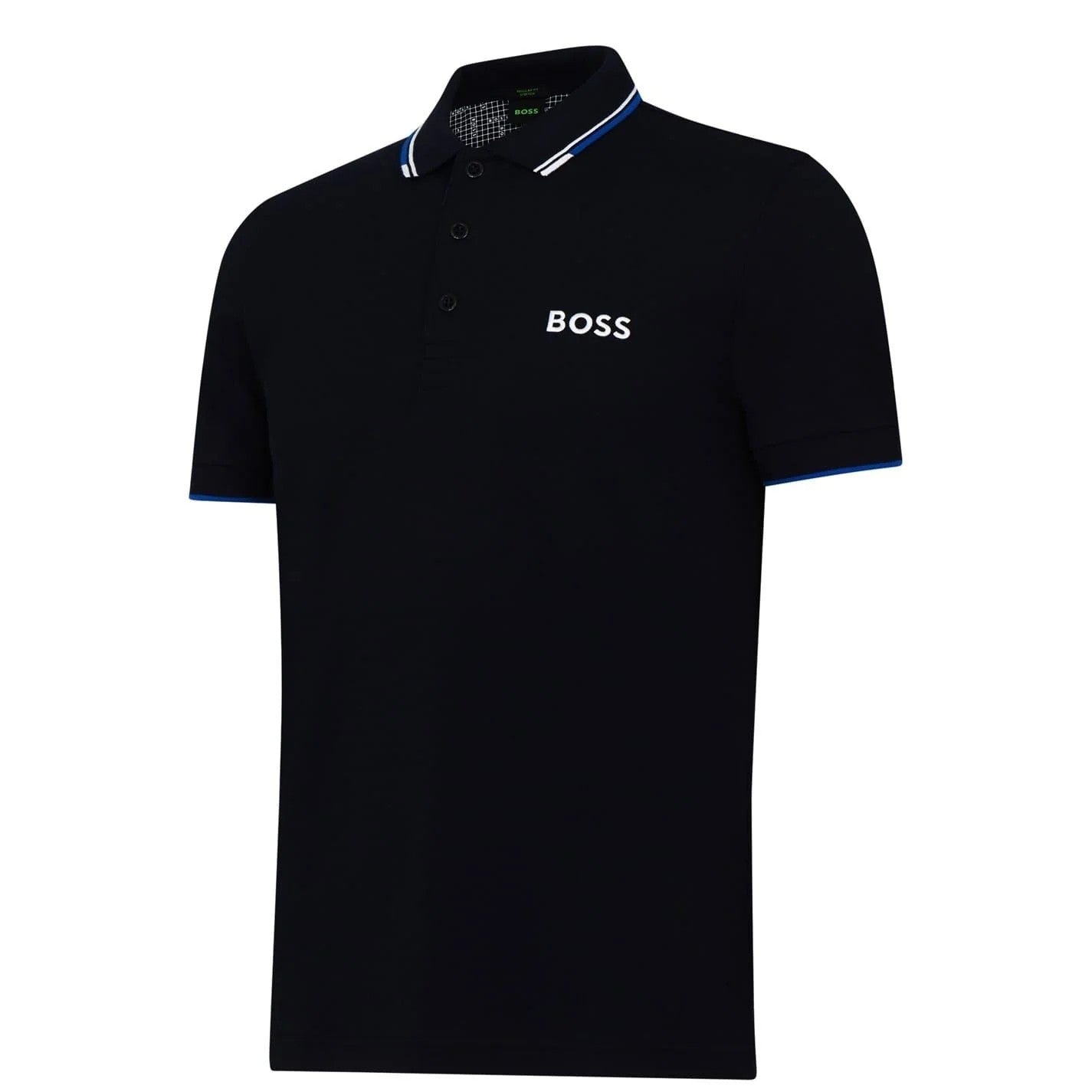 Navy - Side - Boss Mens Paddy Pro Cotton Pique Polo Shirt