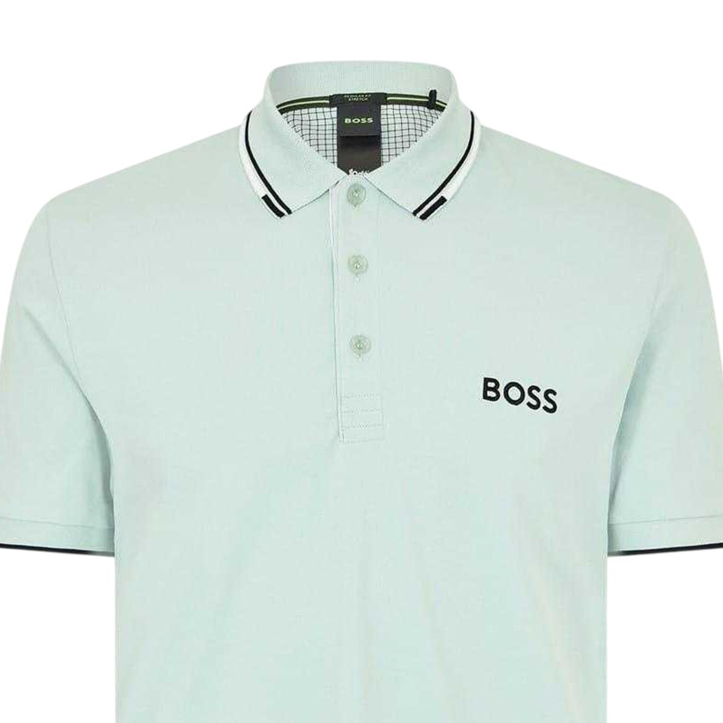 Turquoise Green - Side - Boss Mens Paddy Pro Cotton Pique Polo Shirt