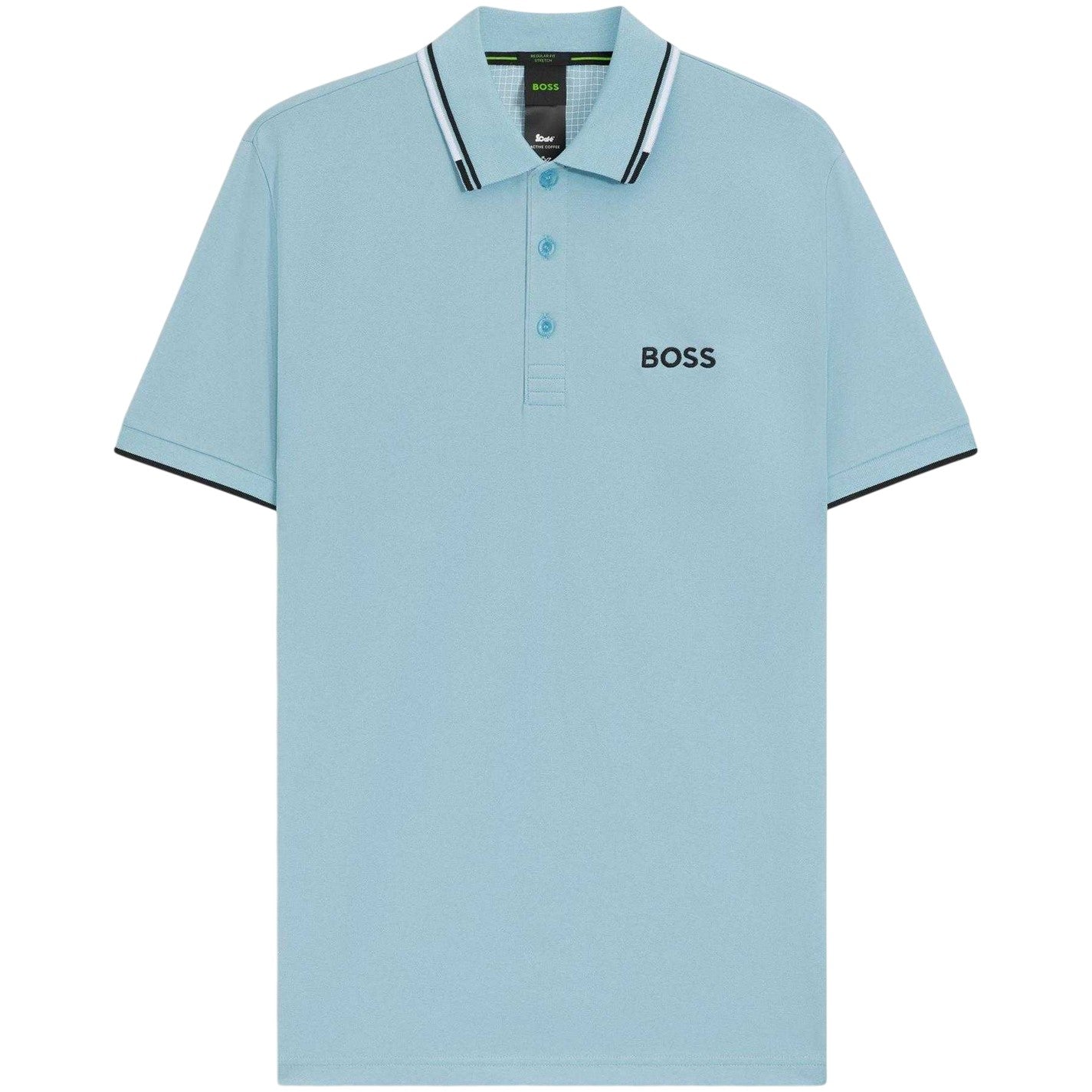 Pastel Blue - Front - Boss Mens Paddy Pro Cotton Pique Polo Shirt