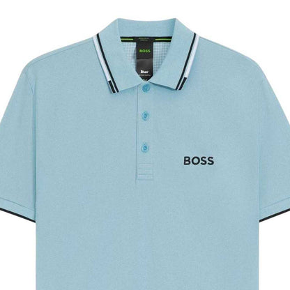 Pastel Blue - Side - Boss Mens Paddy Pro Cotton Pique Polo Shirt