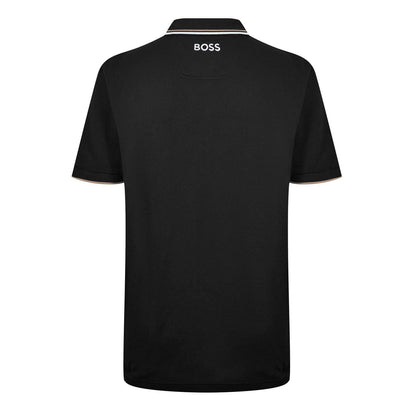 Black - Back - Boss Mens Paddy Pro Cotton Pique Polo Shirt