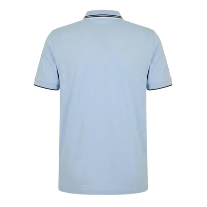 Blue - Back - Boss Mens Paddy Pro Cotton Pique Polo Shirt